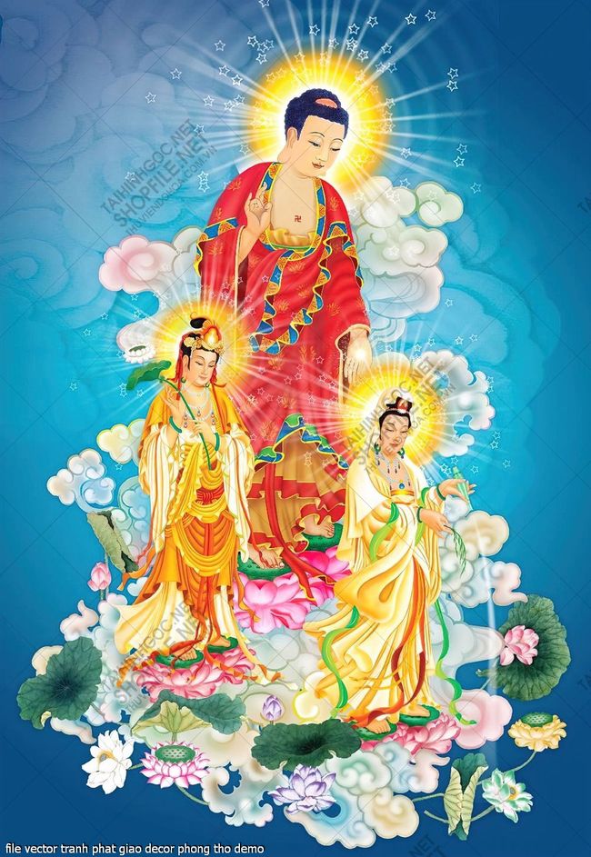 file vector tranh phat giao decor phong tho